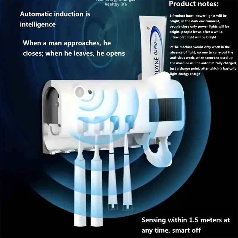Automatic Toothpaste Dispenser Bathroom Organizer Rack - Image 1