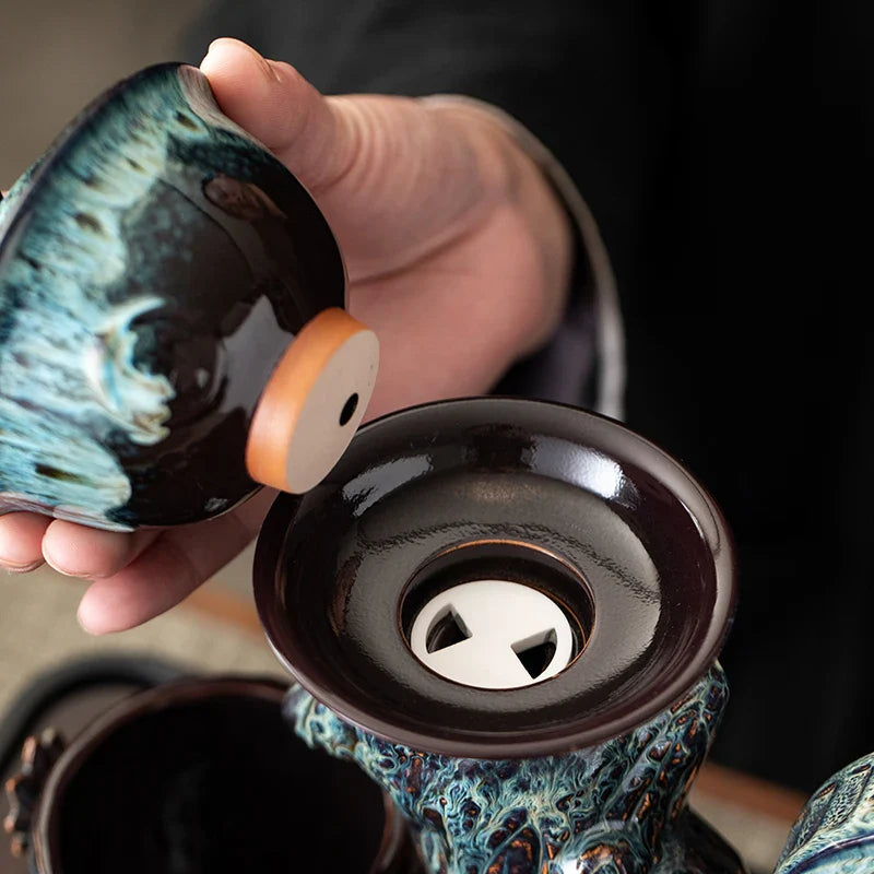 Rotating Handcrafted Tea Ceremony Set - Image 4