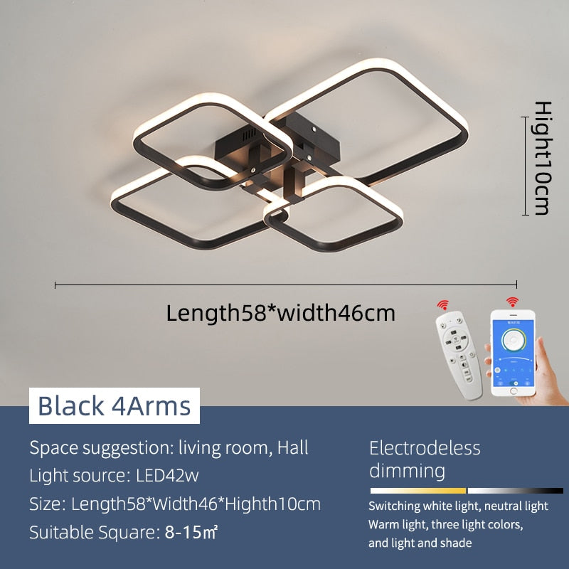 Modern Art Shapes Smart Home LED Chandelier - Image 7