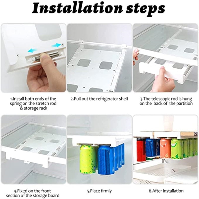 Refrigerator Beverage Organizer Slide Rack - Image 5