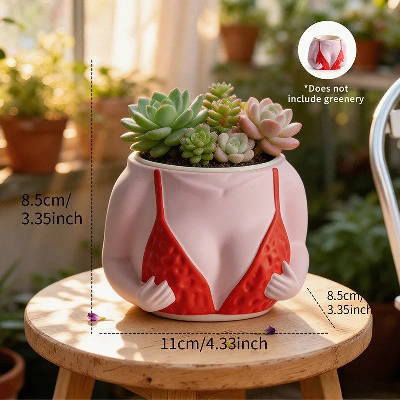 Blumentopf im Bikini-Körper-Design