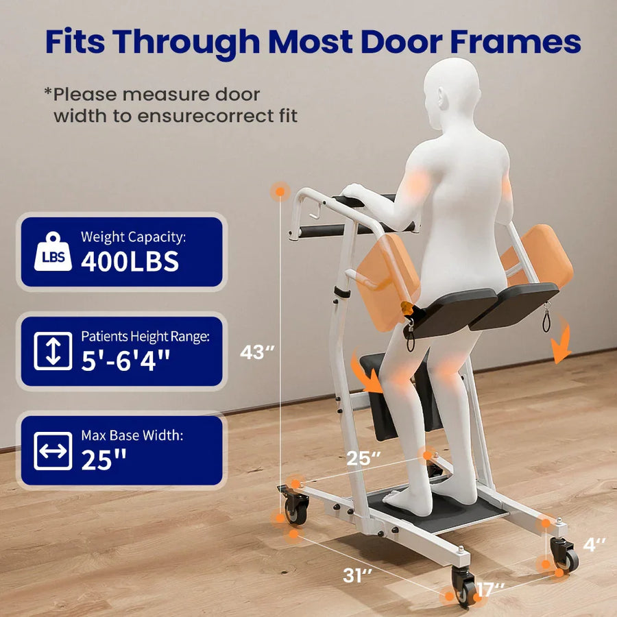 Ergonomic Patient Lift Assist Transfer Wheelchair - Image 1