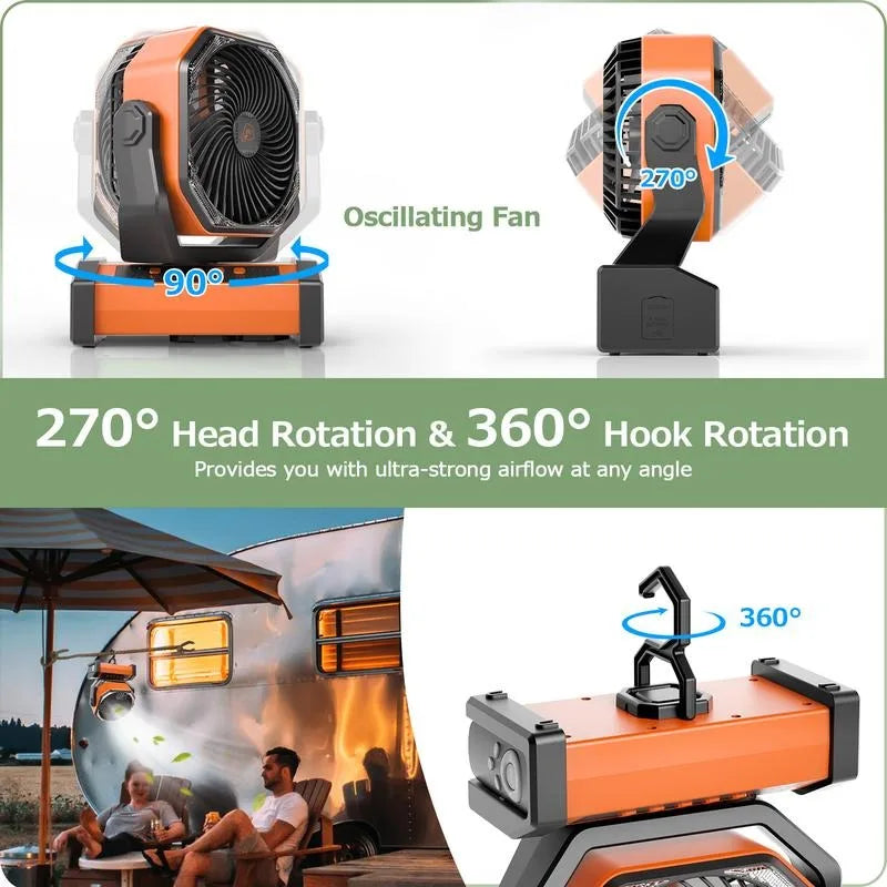 Camping Power Bank Remote Control Desk Fan - Image 2
