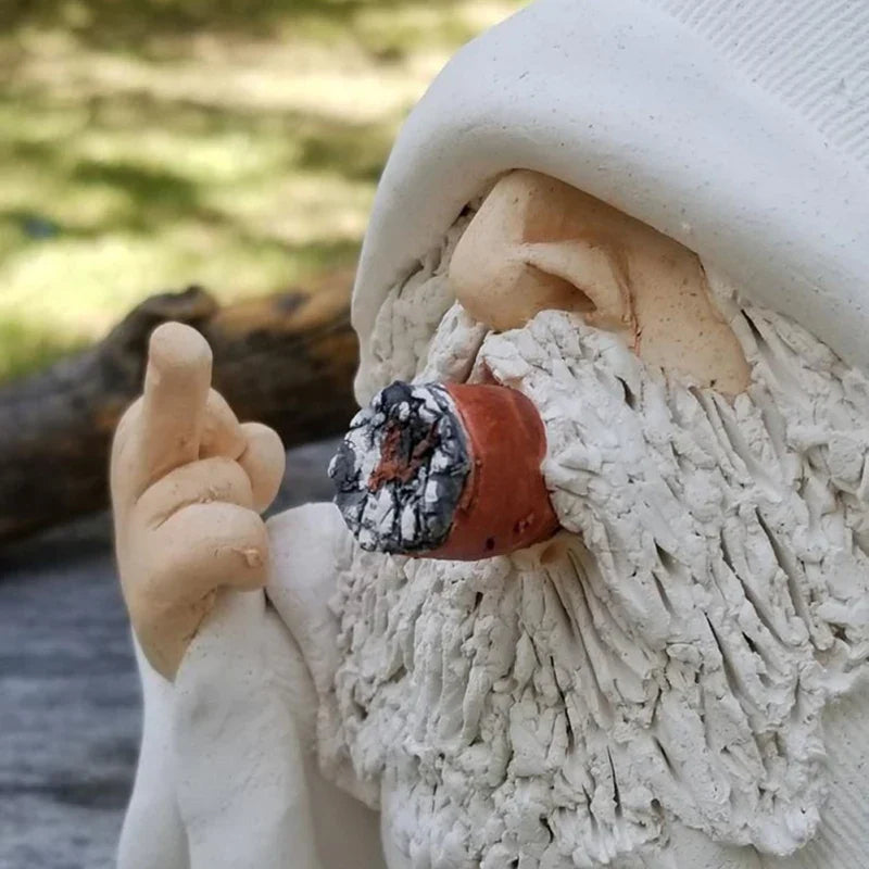 Angry Middle Finger Garden Gnome Decor - Image 1