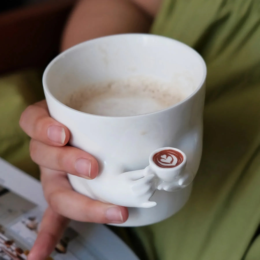Cute Mug-in-Mug Korean Style Coffee Cup - Image 1