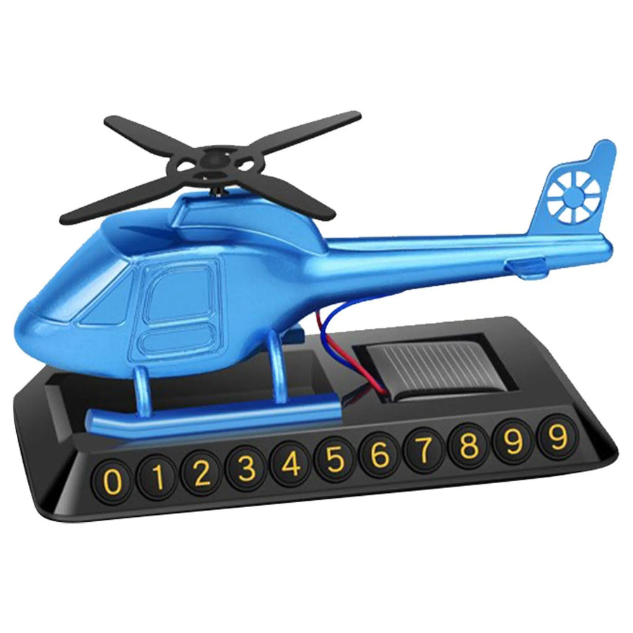 Helicopter Solar-Powered Car Air Freshener Parking Number Plate - Image 5