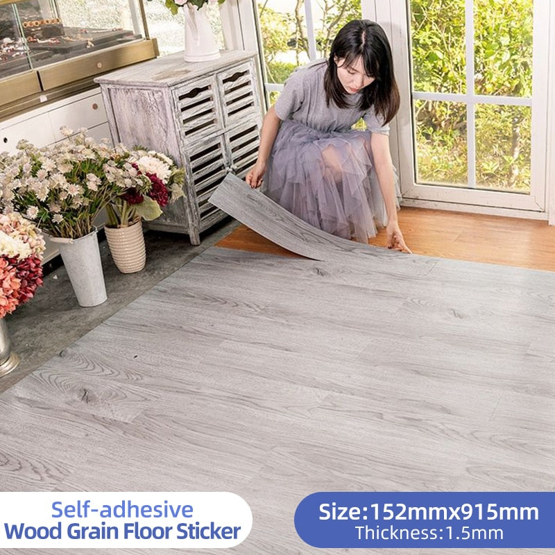 Modern Wood Grain PVC Self-Adhesive Floor Sticker - Image 1