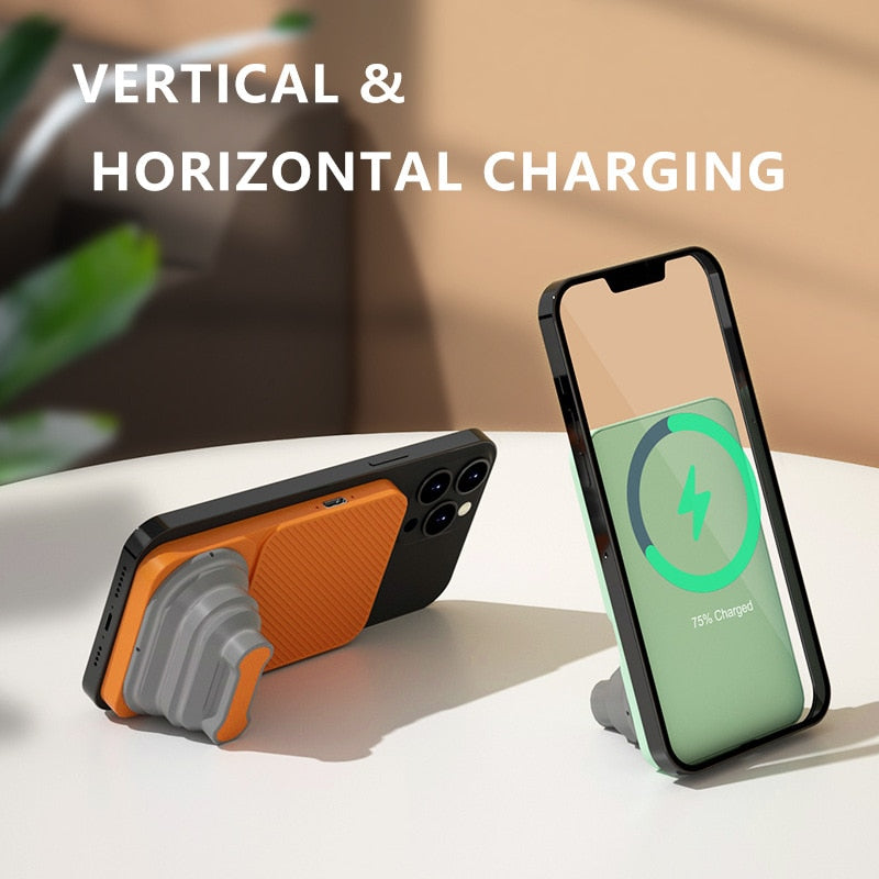 Foldable MagSafe Wireless Phone Holder Power Bank - Image 1