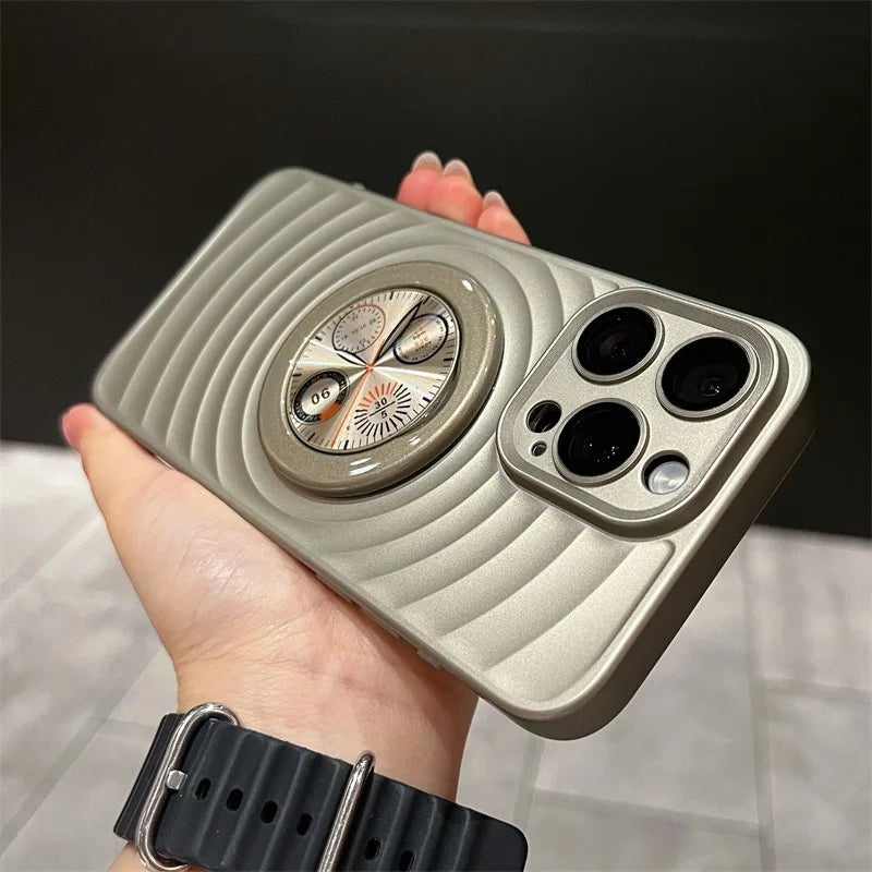 Clock Water Ripple Magsafe Bracket Phone Case - Image 14