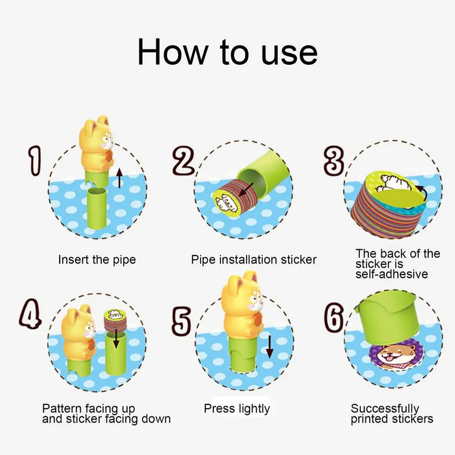 Waterproof Unlimited Fun Kids Sticker Stamp Set - Image 2