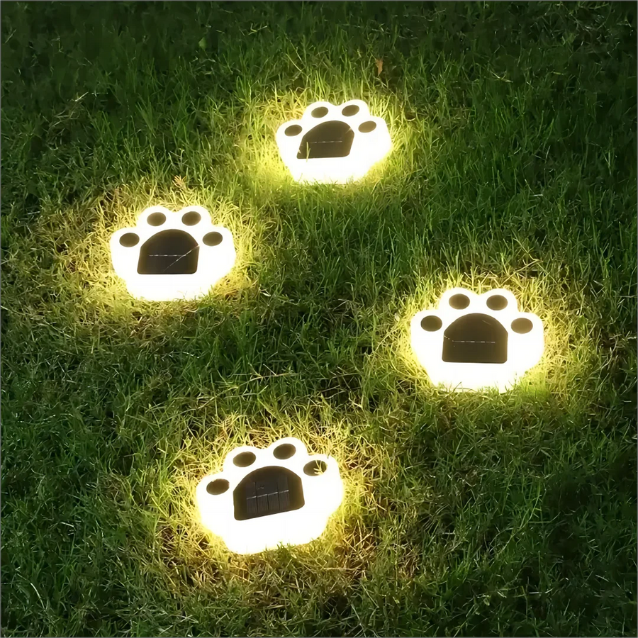 Glowing Paw LED Solar Pathway Outdoor Lights - Image 3