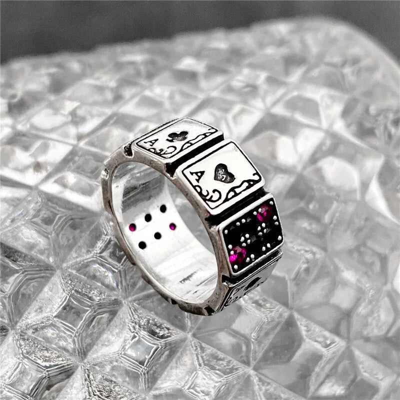 Adjustable Playing Cards Open Cuff Rings - Image 3