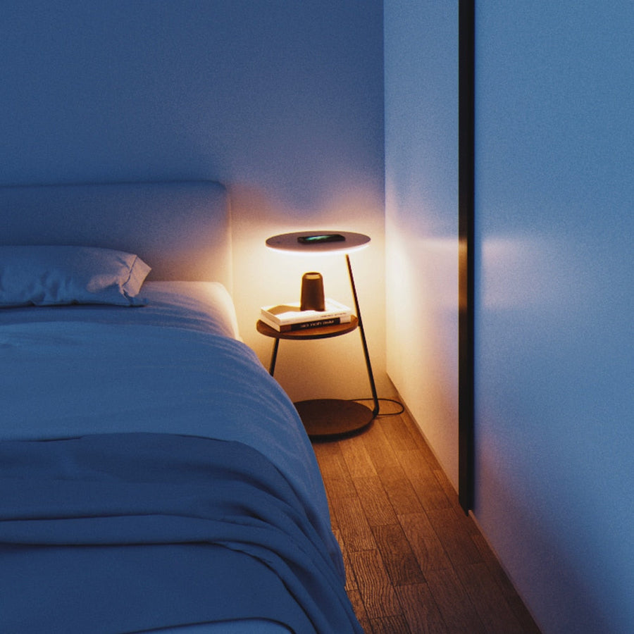 Wireless Charging Wooden Soft Glow Lamp Desk - Image 3