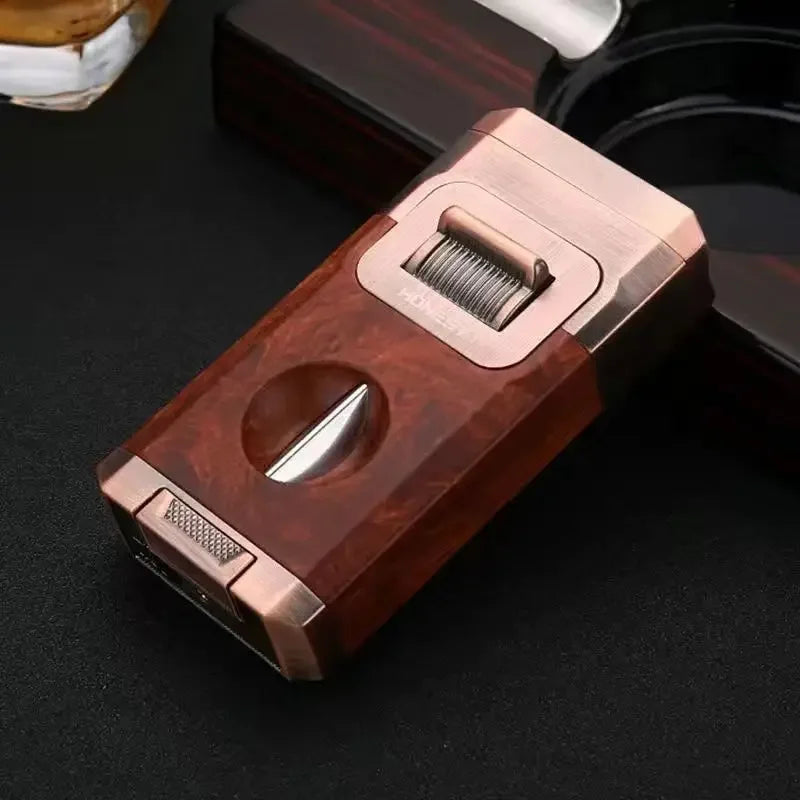 Metal Double Jet Flame Wind Proof Butane Lighter - Image 6