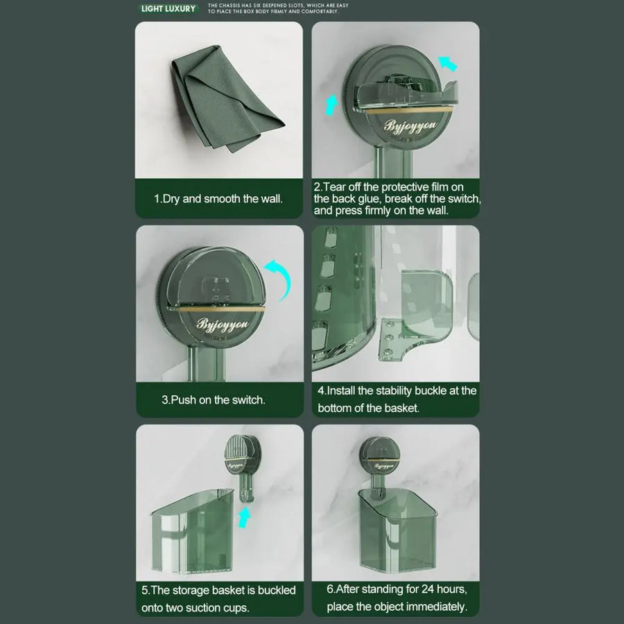 Strong Suction Quick Mini Bathroom Storage Rack - Image 4