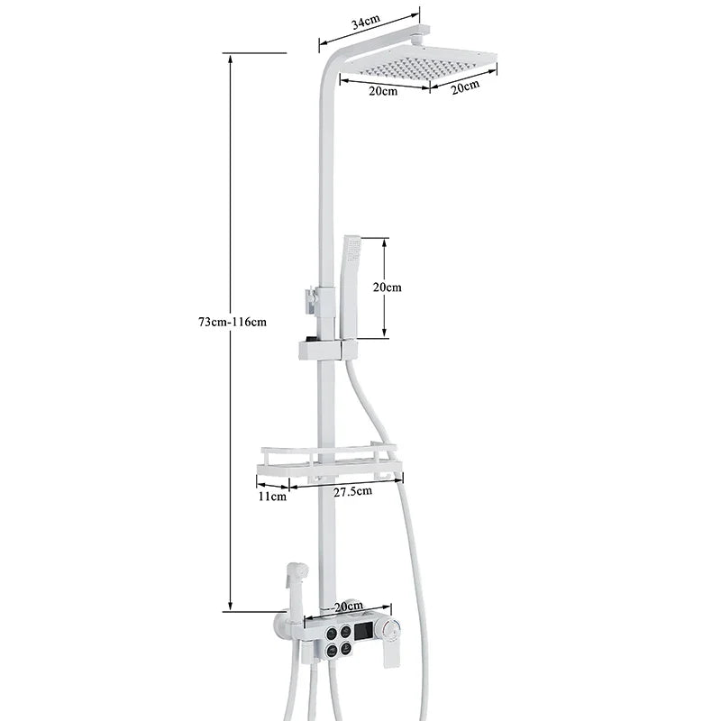 Thermostatic Digital Display Stylish Pressure Shower Set - Image 2