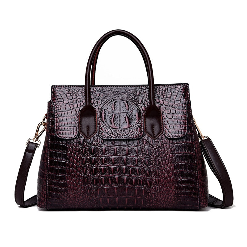 Elegant European Style Crocodile Pattern Women Bag - Image 6