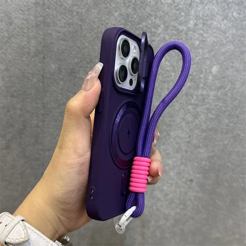 Magnetic Soft Wrist Bracket Lens Cover iPhone Case - Image 9