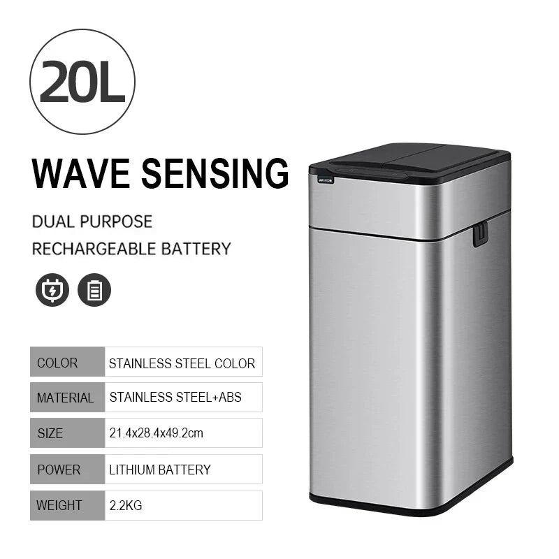 Smart Stainless Steel Automatic Sensor Trash Bin - Image 12