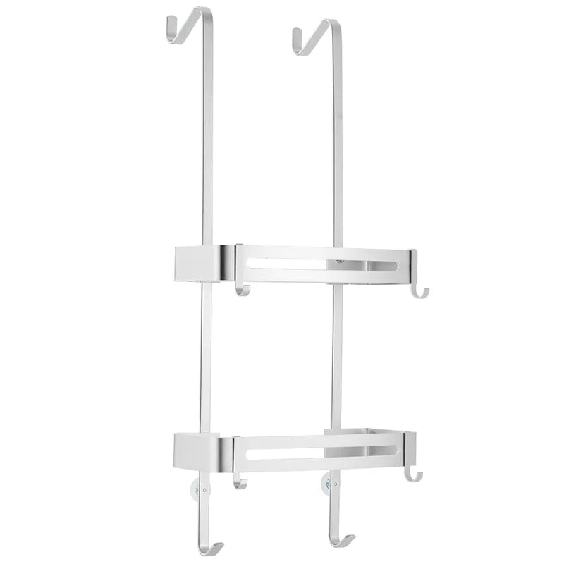 Sleek Shower Nail-Free Dual Layer Organizer Rack - Image 9