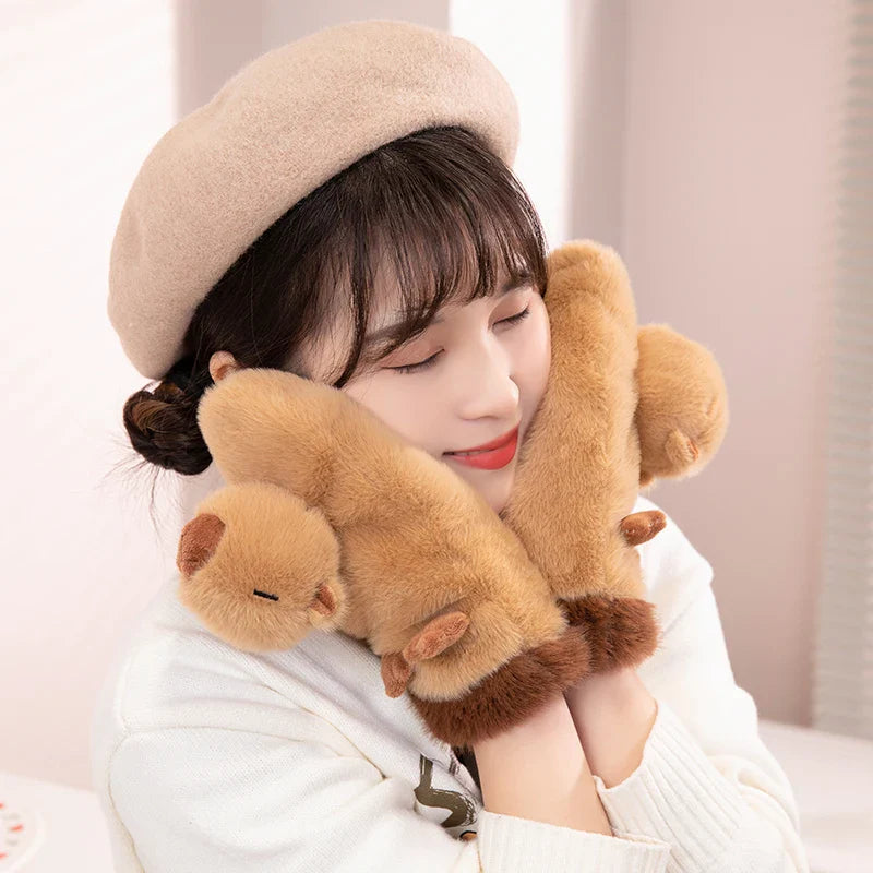Cute Plush Cartoon Animals Soft Warm Gloves - Image 2