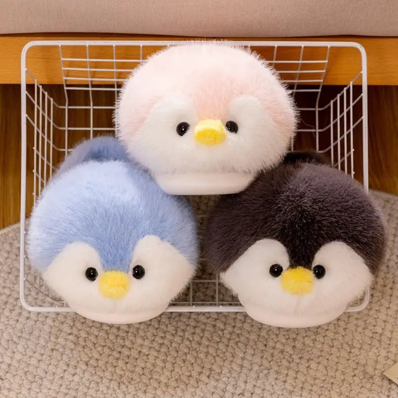Happy Penguins Plush Comfy Cozy Slippers - Image 4