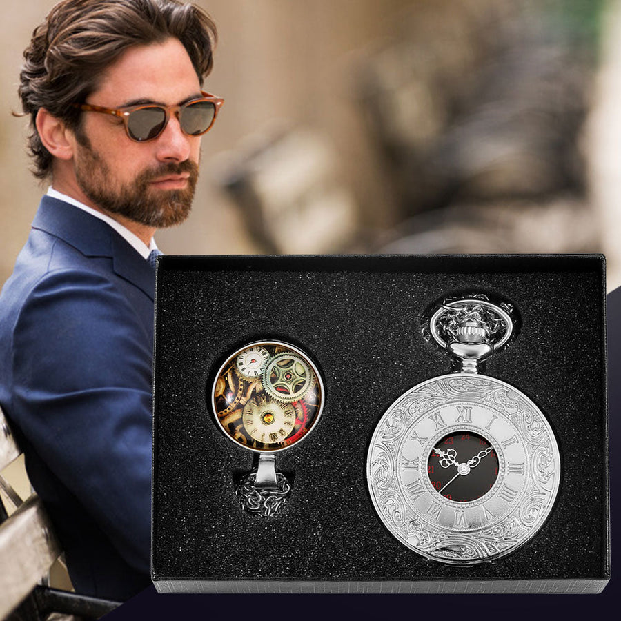 Digital Stainless Steel Pocket Watch Gift Set - Image 11