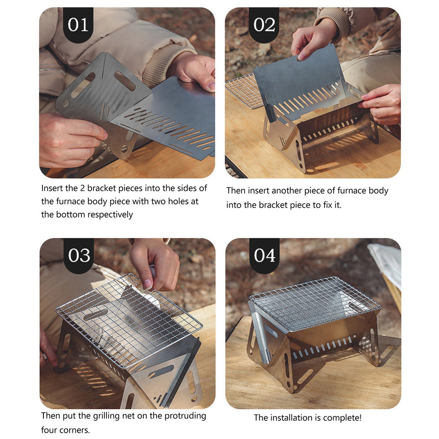 Camping Foldable Charcoal Grill - Image 1