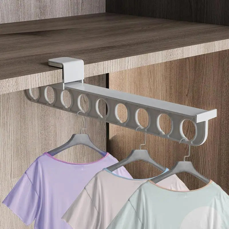 Retractable Wardrobe Rail Closet Organizer Hanger - Image 1