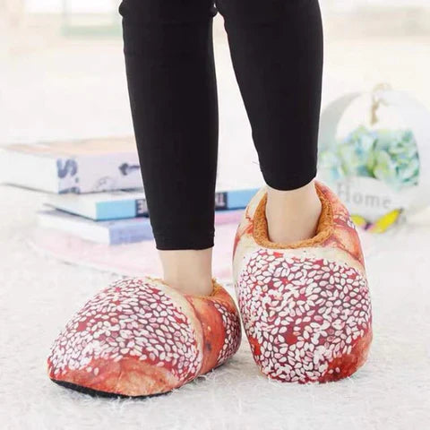 Creative Toast Bread Winter Slippers - Image 2