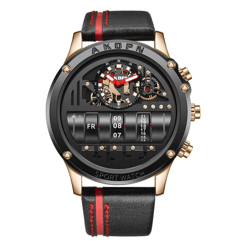 Time Capsule Rotating Calendar Engine Dial Watch - Image 7