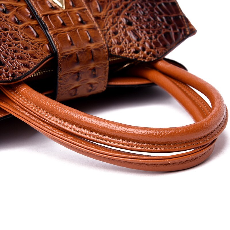 Elegant Crocodile Leather Fashion Handbag for Women - Image 6