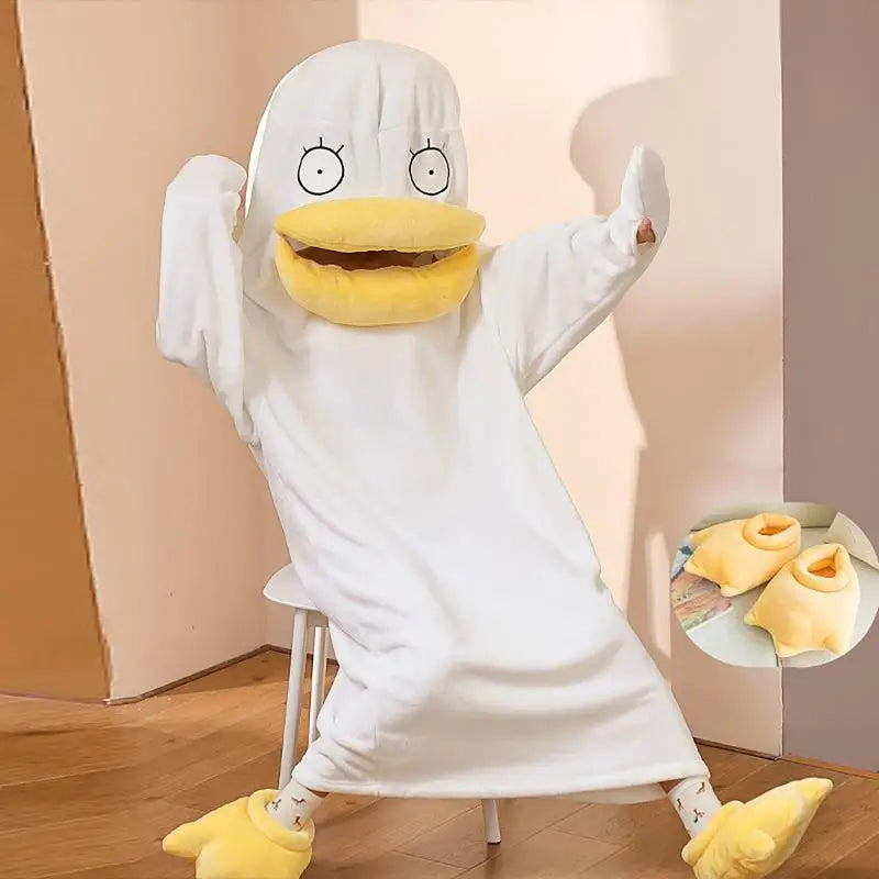Confused Duck Warm Adult Pajamas Costume - Image 4
