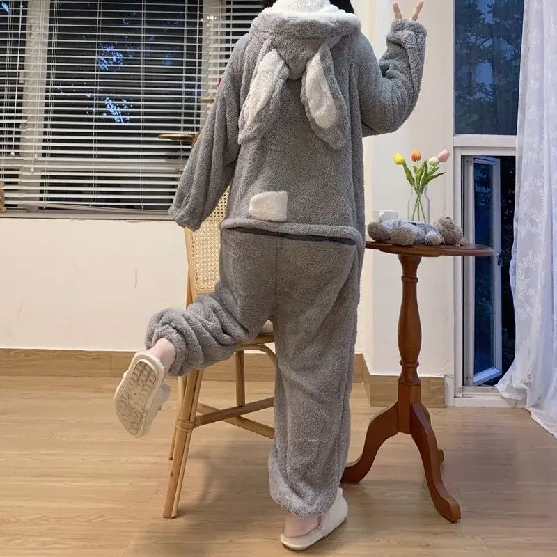Cozy Bunny Warm Hooded Jumpsuit Pajamas - Image 5
