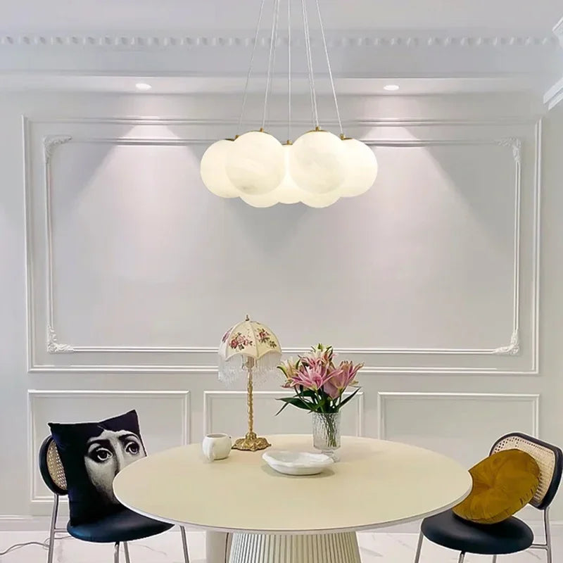 Luminous Sphere Glass French Style Chandelier Lamp - Image 1