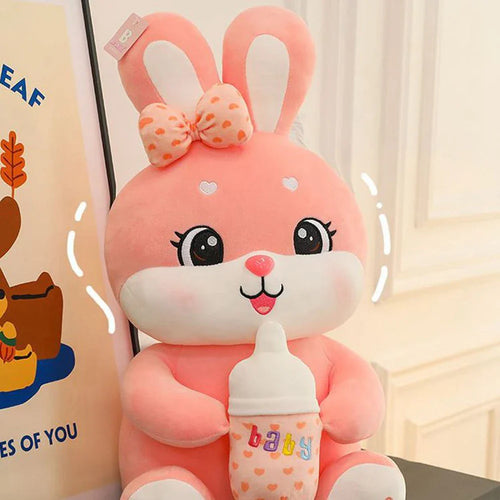 Sweet Bottle-Hugging Bunny Plush - Image 0