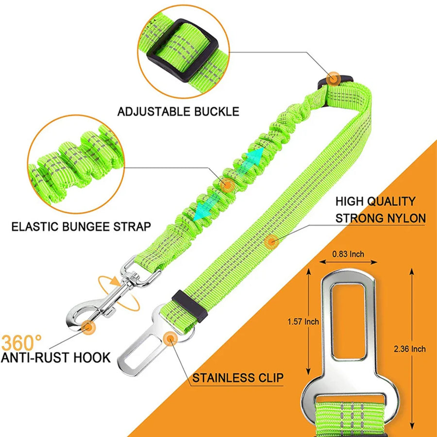 Adjustable Double Breathable Mesh Pet Car Safety Leash - Image 7