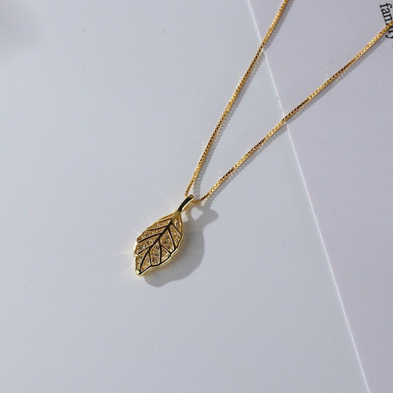 Nature Sparkle Tree Leaf Pendant Necklace - Image 5
