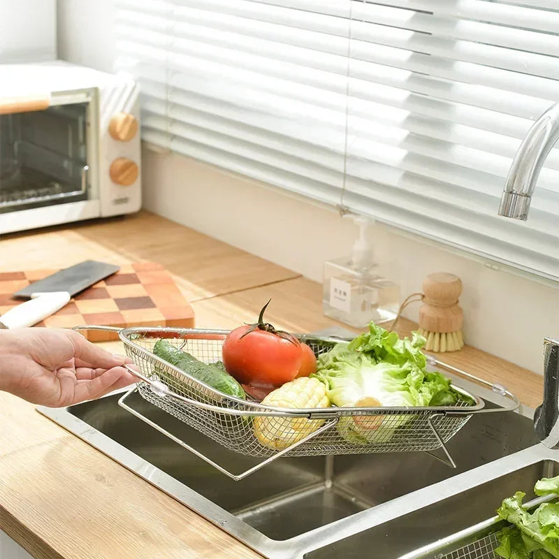 Space-Saving Over-Sink Mesh Strainer Rack - Image 3