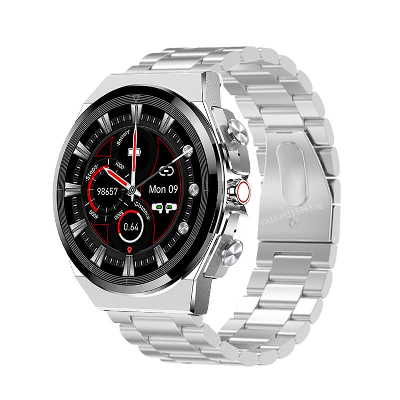 Classical Style Leather Built-in Bluetooth Headphones Smart Watch - Image 7