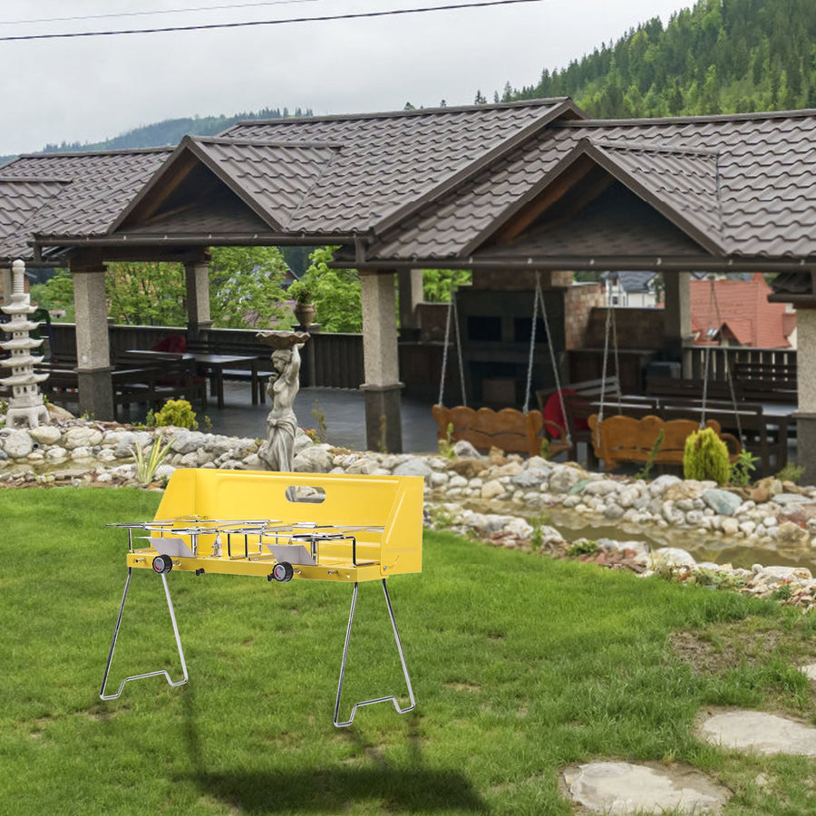 Foldable Portable Camping Double Burner Gas Stove - Image 1