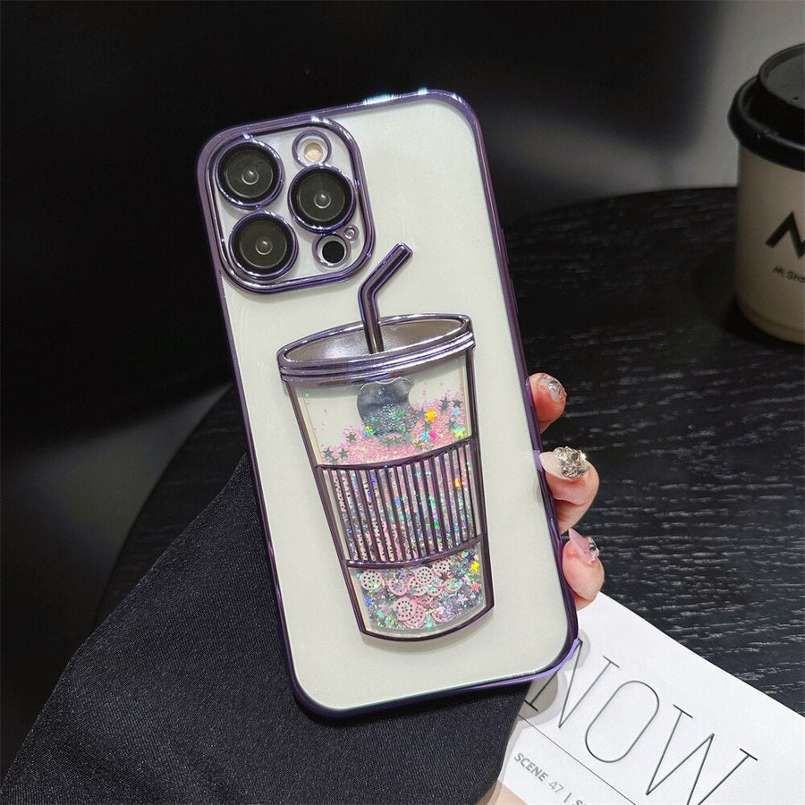Glitter Star Drink Cup iPhone Case - Image 5