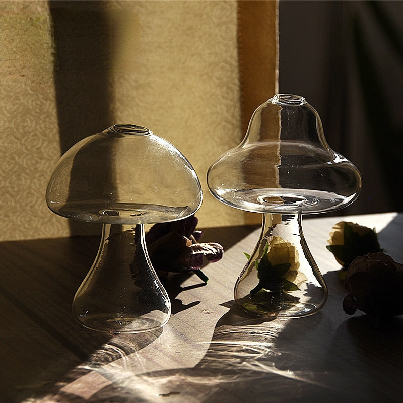 Mushroom Inspired Elegant Glass Vase - Image 1