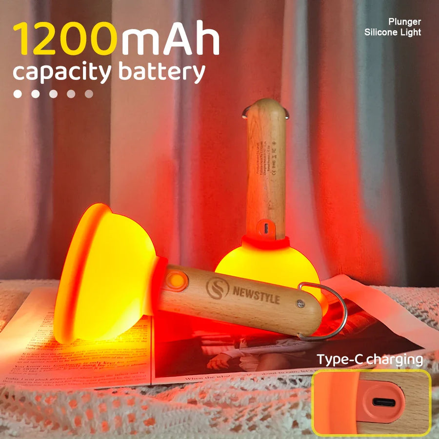 Plunger Style Stress Relief LED Night Lamp - Image 1