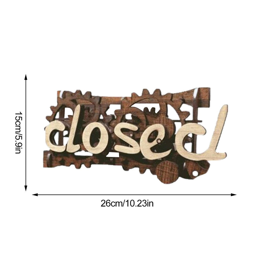 Wooden Double-Sided Reversible Open Closed Sign - Image 3
