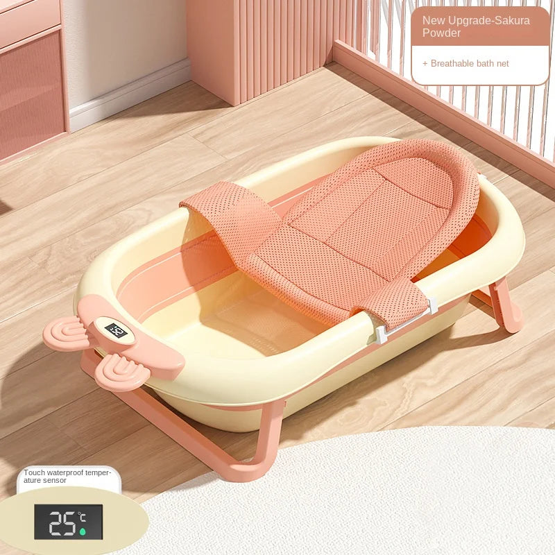 Foldable Temperature Sensor Display Baby Bathtub - Image 9