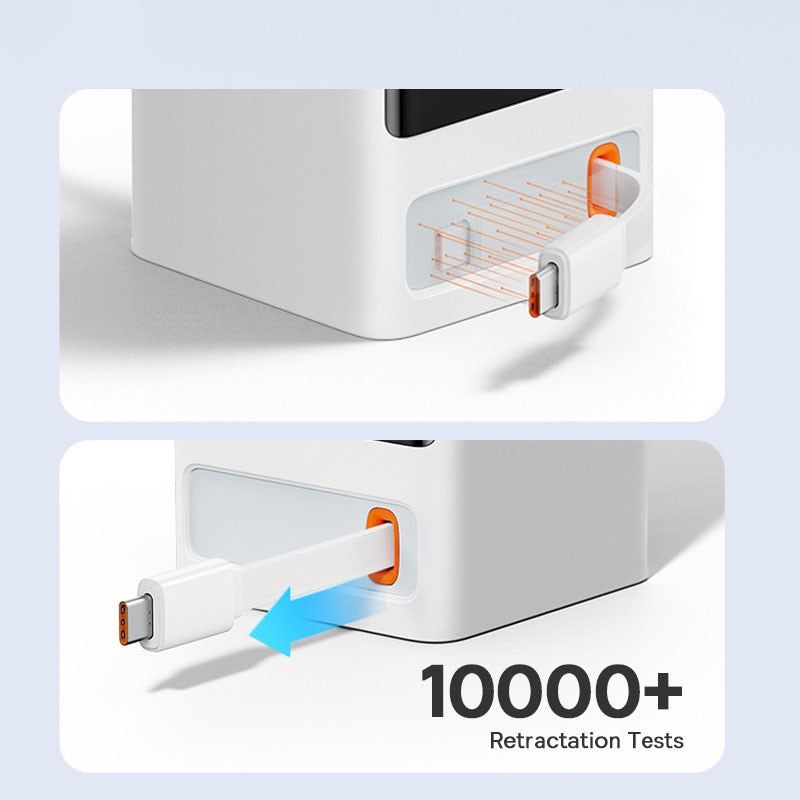 Retractable Cable Fast Charging Digital Power Strip - Image 3