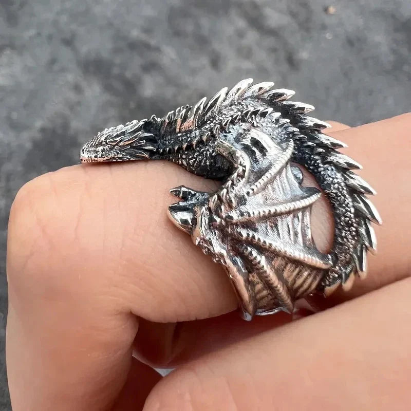 Majestic Dragon Wing Open Ring - Image 1