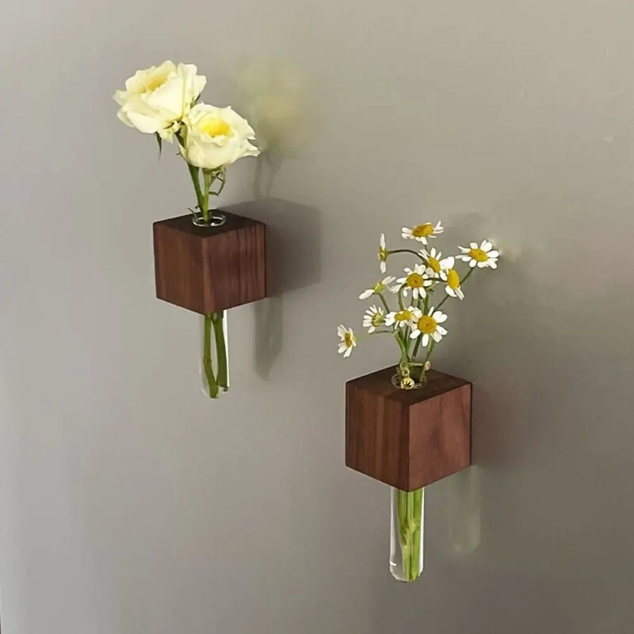Wooden Magnetic Flower Tube Vase - Image 1