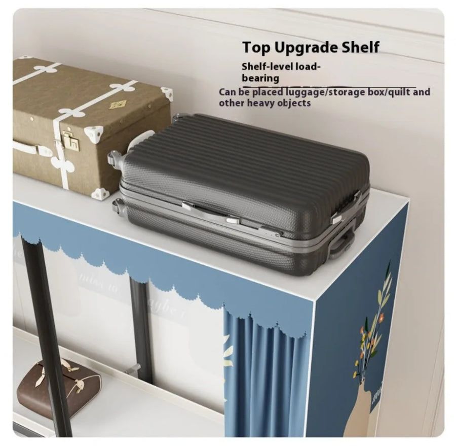 No-Assembly Protective Curtain Foldable Oxford Cloth Wardrobe - Image 2